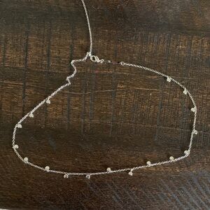 Kendra Scott Silver Bead Station Necklace with Clear Accents